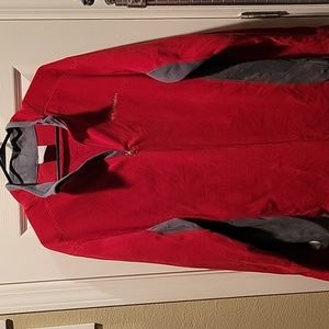 Columbia Red & Grey Microfiber Quarter Zip Pullover Size L